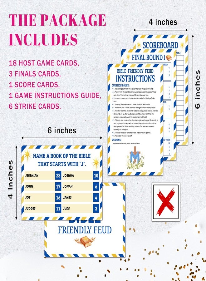 Mueddur Christian Family Feud Game, Bible Games for Adults and Family, Bible Trivia Game, Religious Feud Quiz Games, Christian Sunday Church Activities, 08 - Image 2